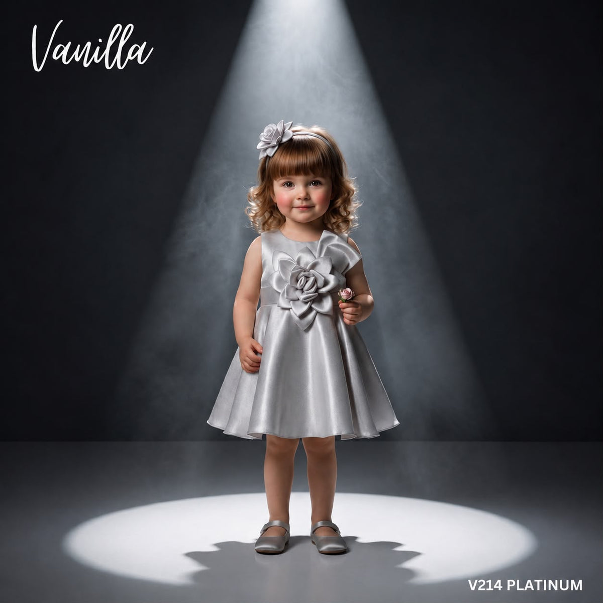 Platinum Floral Princess Party Dress