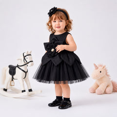 Black Floral Princess Party Dress